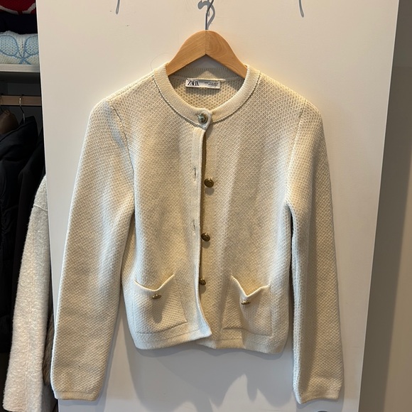 Zara Cream Button-Up Jacket - Picture 1 of 1